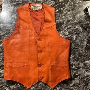 Men's Rust Leather Vest